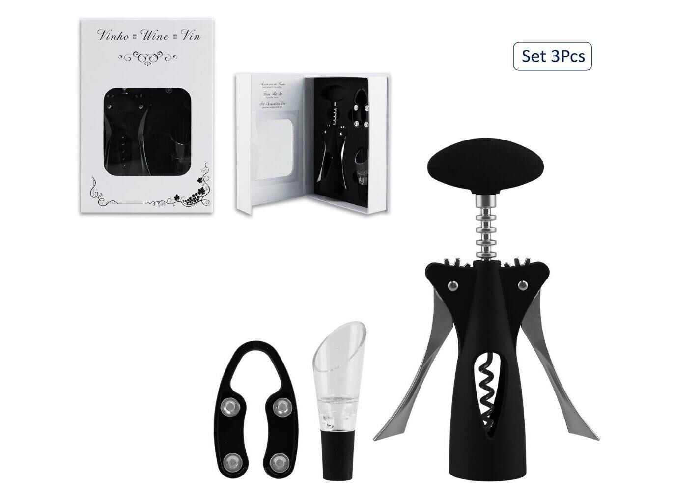 CONJUNTO ACESS&Oacute;RIOS PARA VINHO ANILAR 3 PE&Ccedil;AS