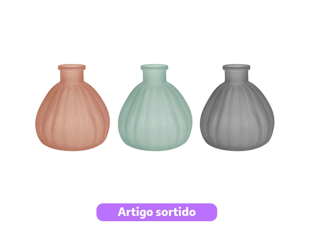 JARRA VIDRO ACTUEL 8.7X9.5CM CORES SORTIDAS image number 0