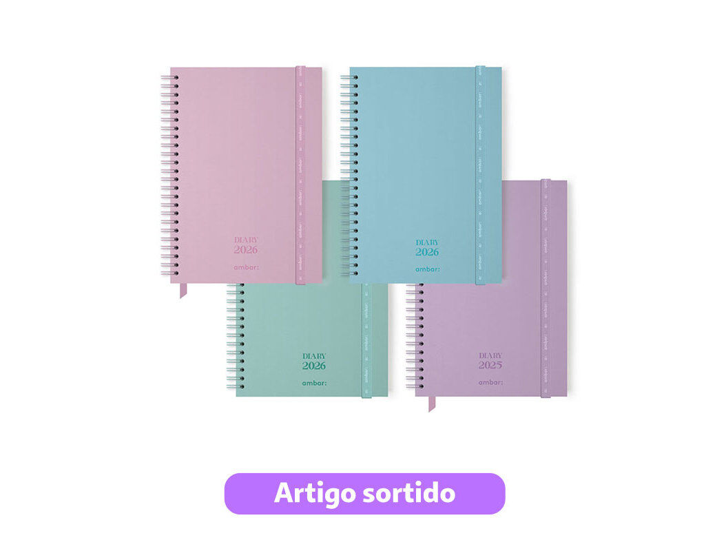 AGENDA DIARIA AMBAR PASTEL 14.7X21CM CORES SORTIDAS