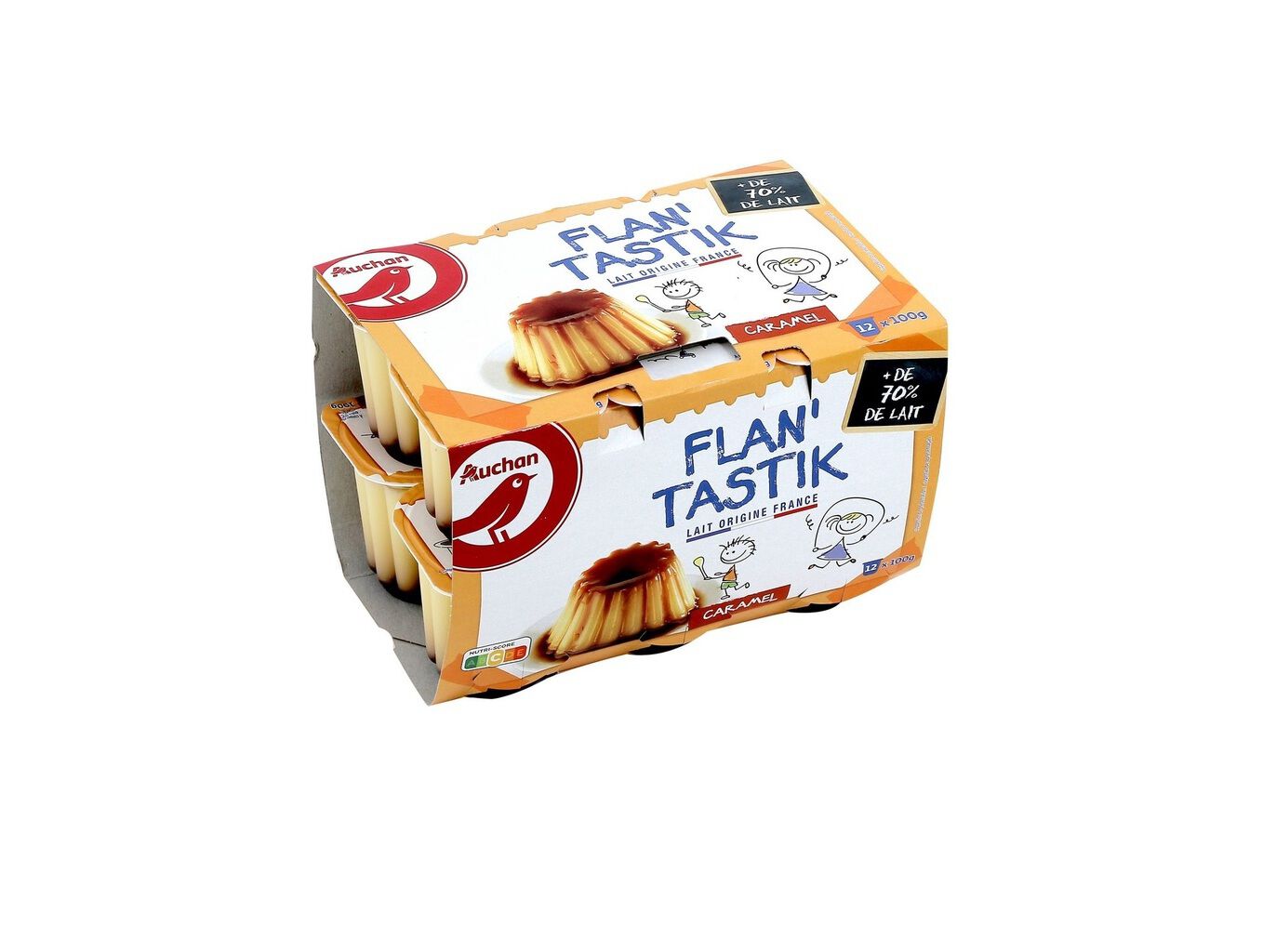 PUDIM AUCHAN FLAN CARAMELO 12X100G