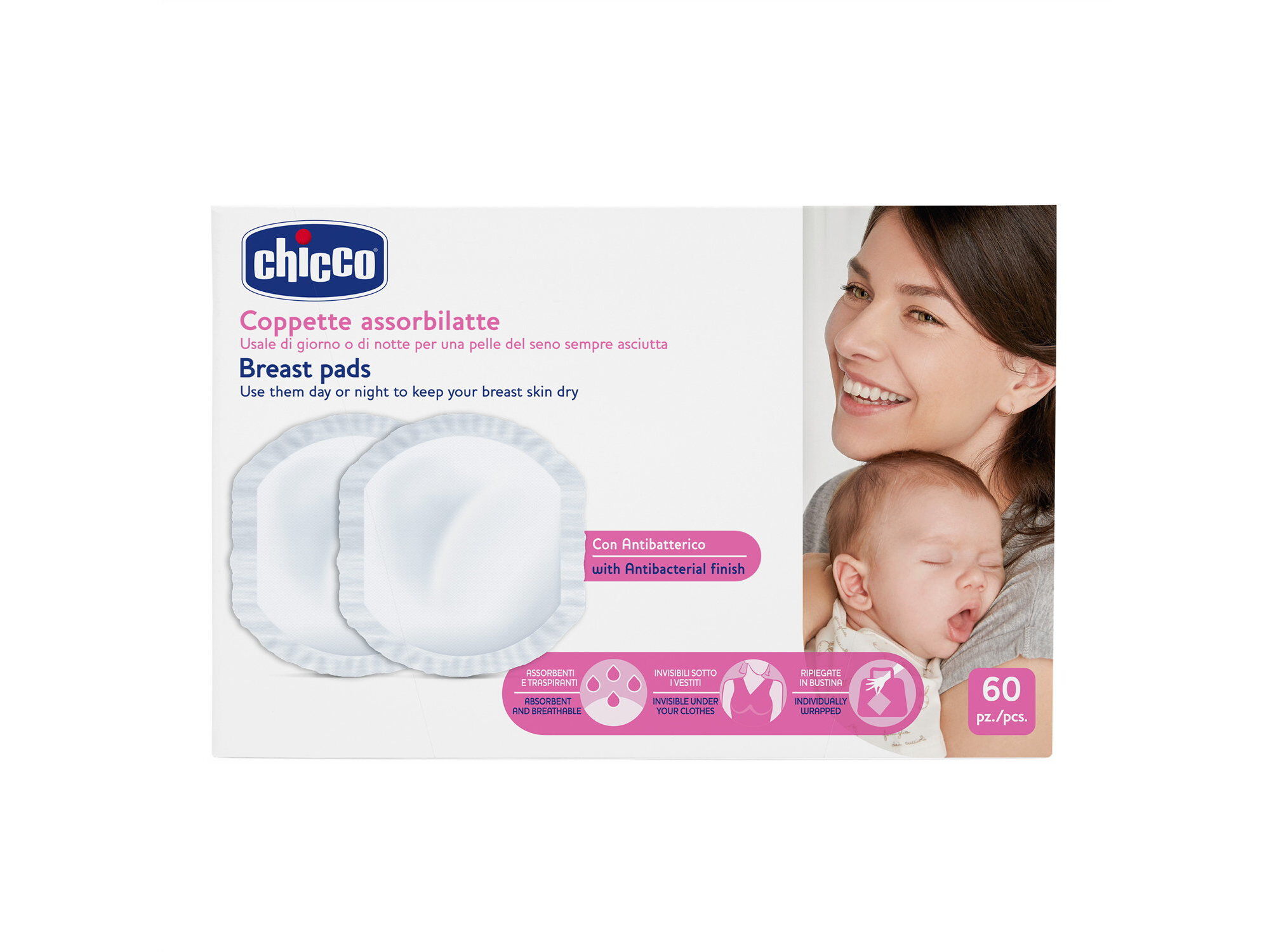 DISCOS CHICCO ABSORVENTES ANTI-BACTERIANOS 60UN