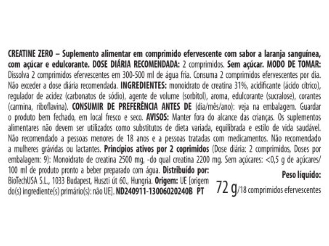 CREATINA EFEVERSCENTE BIOTECH LARANJA 18 TABS image number 1