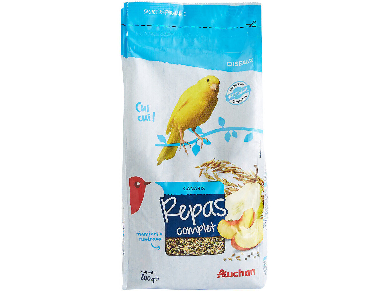 COMIDA PARA CAN&Aacute;RIOS AUCHAN MENU COMPLETO 800G