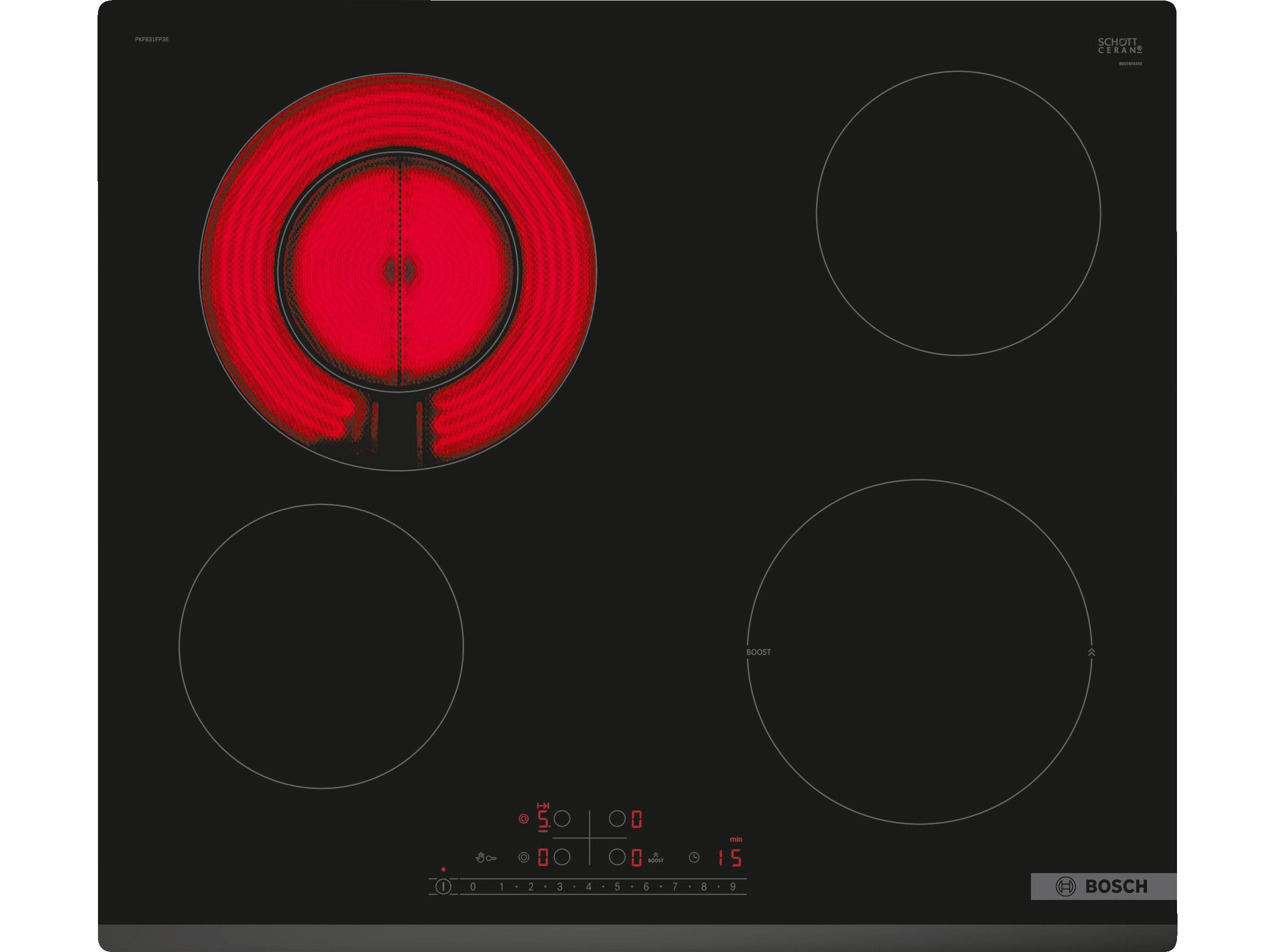 PLACA VITROCER&Acirc;MICA BOSCH PKF631FP3E PRETO 60 CM image number 0