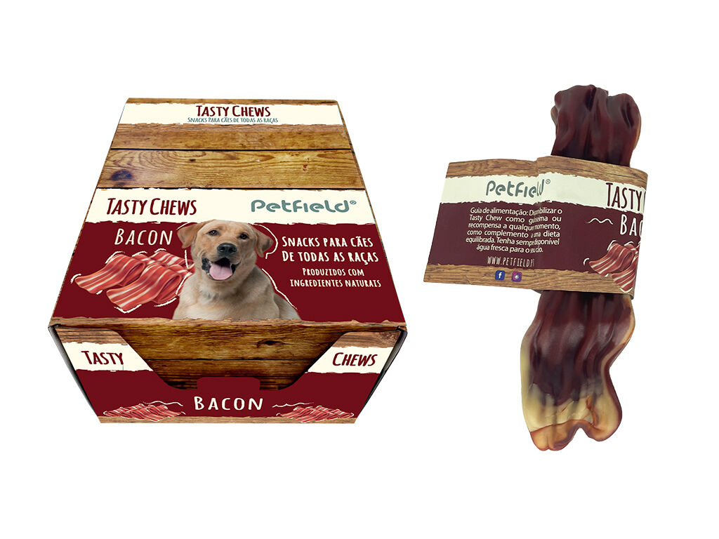 SNACKS PARA C&Atilde;O PETFIELD TASTY CHEW BACON