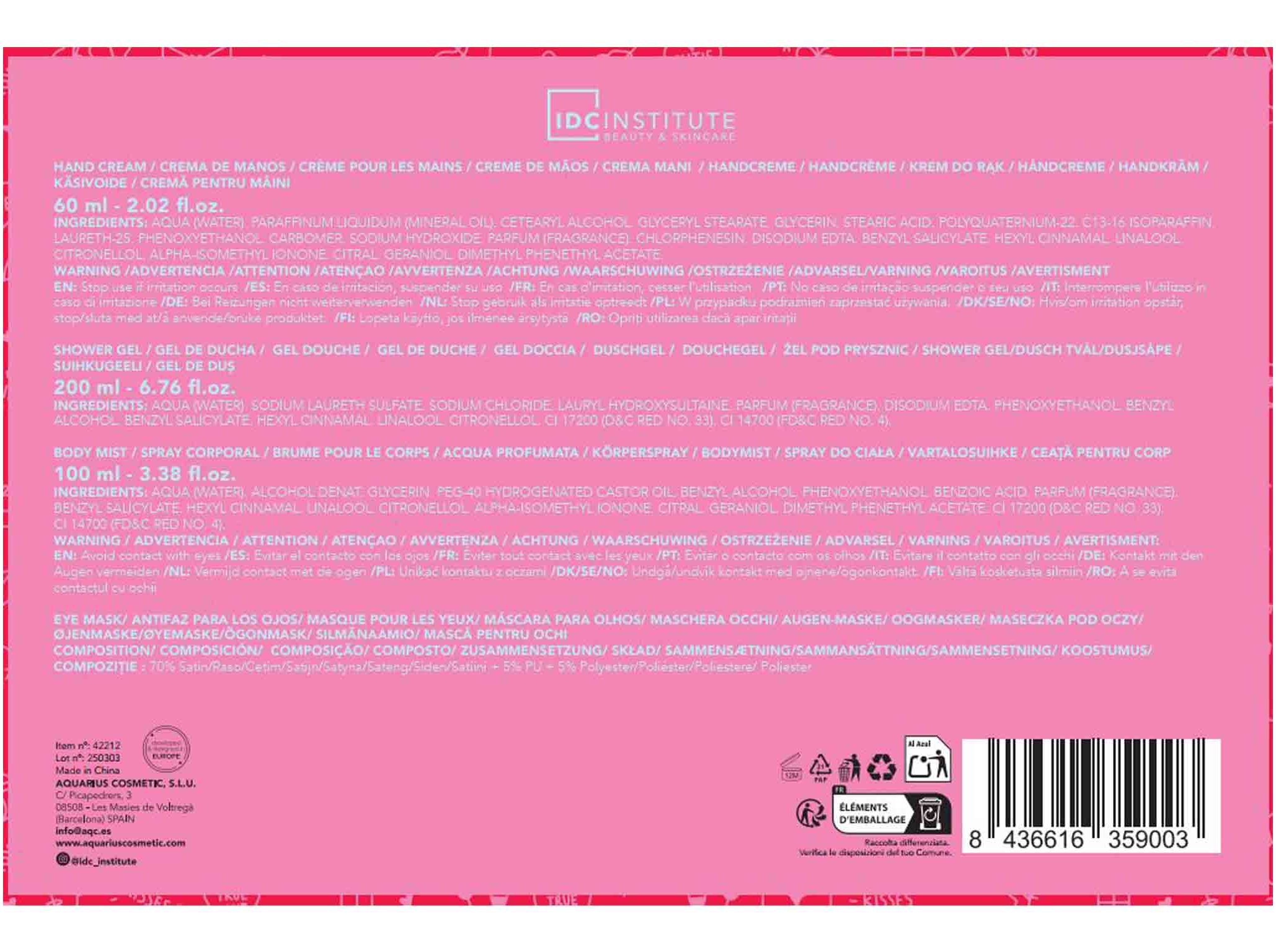 SET DE CORPO IDC INSTITUTE IN LOVE 4PCS image number 1