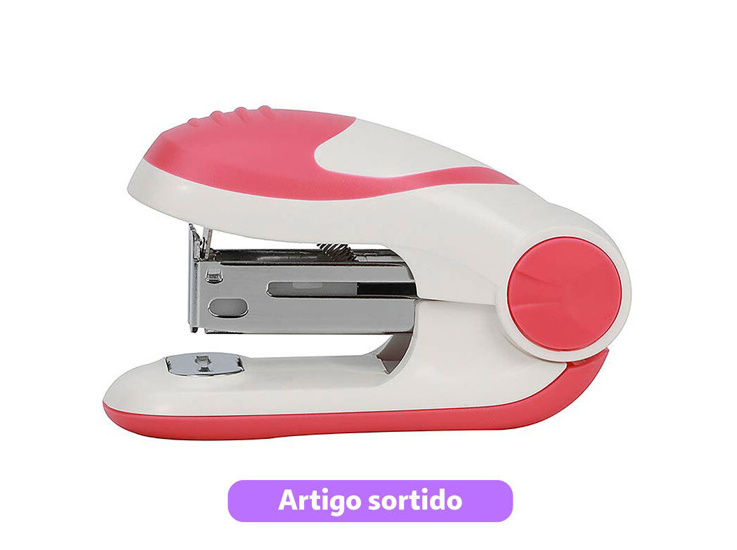 CONJUNTO DE MINI AGRAFADOR 24/6-26/6 AUCHAN E CAIXA COM 400 AGRAFOS CORES SORTIDAS image number 14