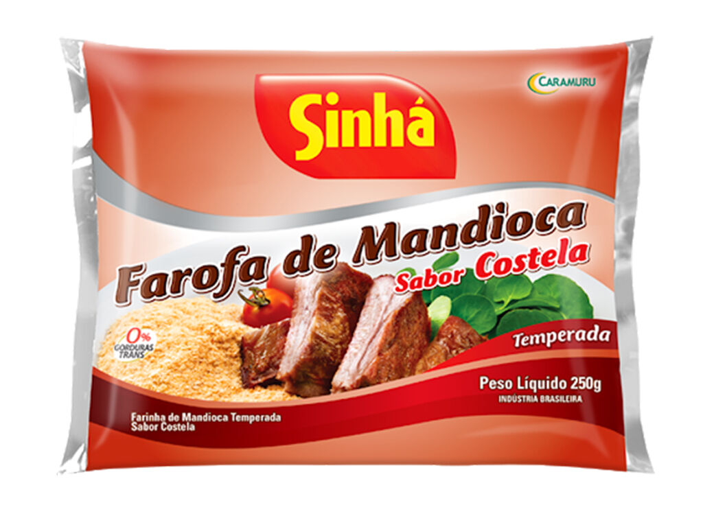 FAROFA SINH&Aacute; MANDIOCA COM SABOR COSTELA 250G