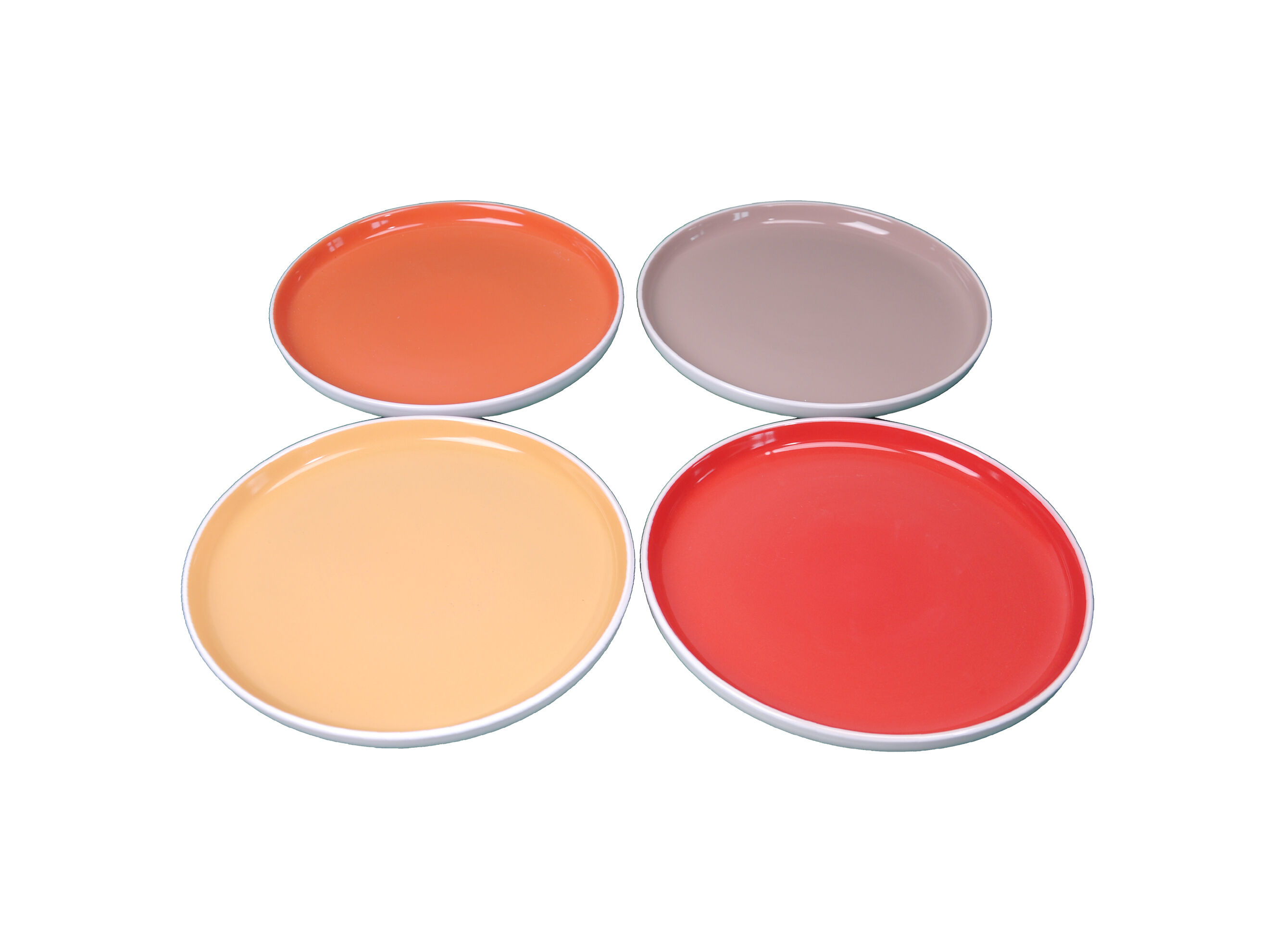 CONJUNTO DE 4 PRATOS RASOS ACTUEL GR&Ecirc;S 4 CORES 27.3 CM