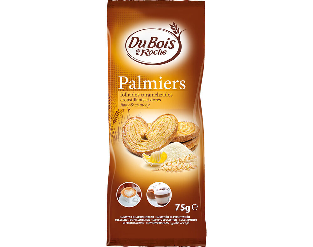 BISCOITOS DU BOIS DE LA ROCHE PALMIERS BARQUETTES 75G image number 0