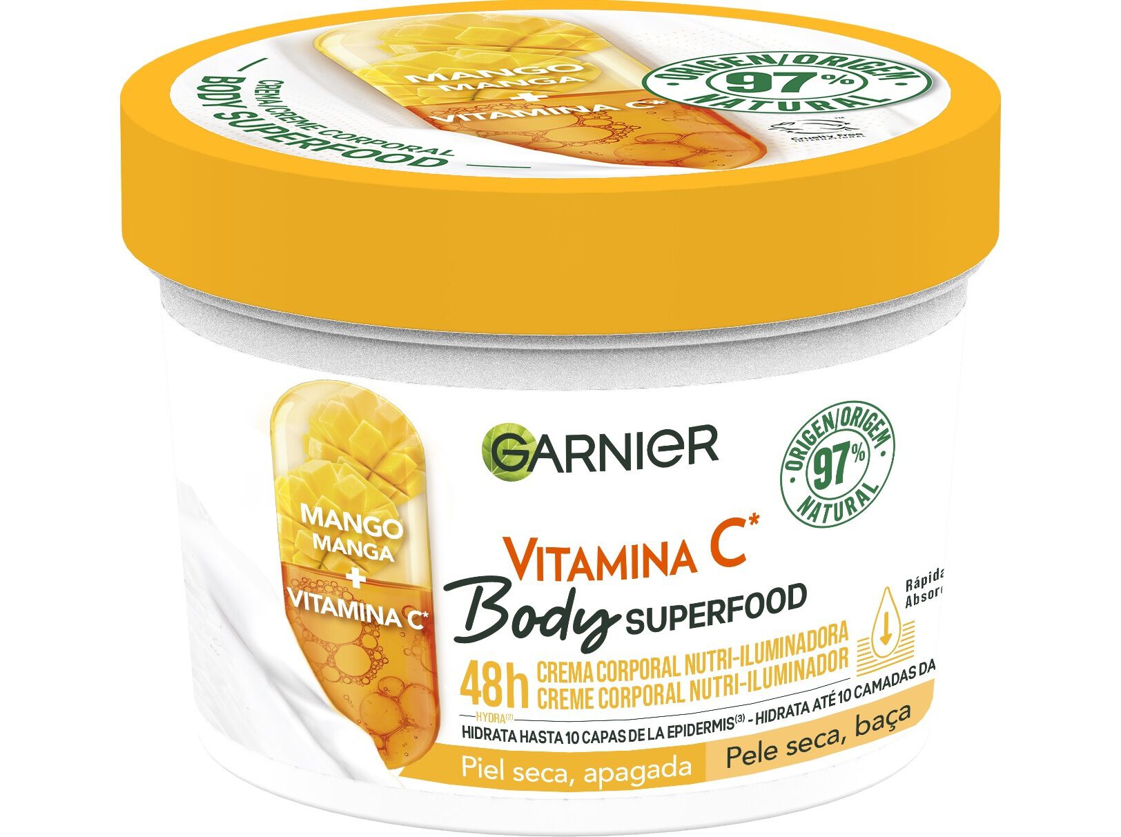 CREME CORPO GARNIER SUPERFOOD MANGA VIT C 380ML image number 0
