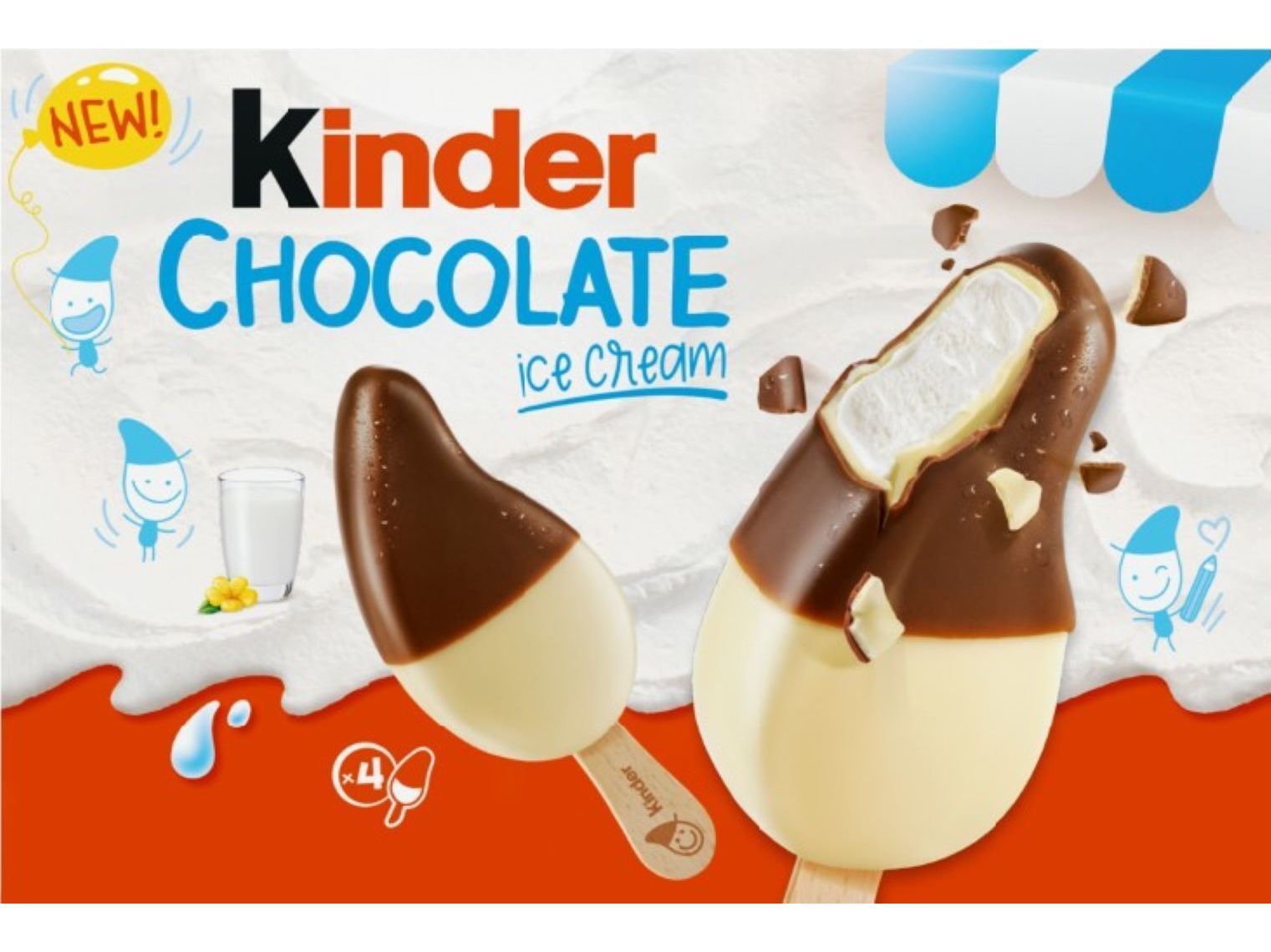 GELADO KINDER CHOCOLATE 4X55 ML