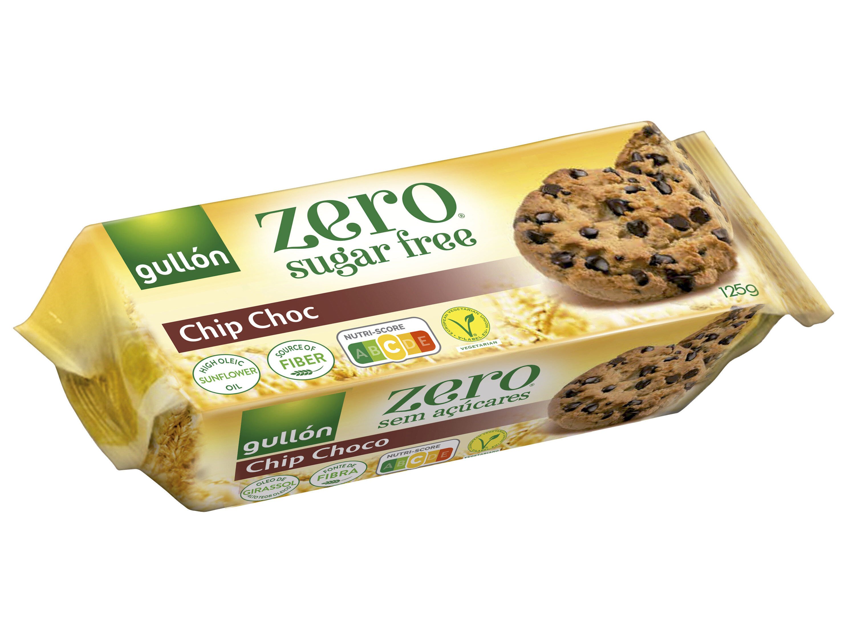 BOLACHA GULLON ZERO CHIP CHOCOLATE SEM A&Ccedil;&Uacute;CAR 125G image number 0