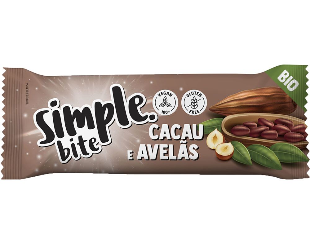 BARRA SIMPLE CACAU E AVEL&Atilde;S BIO BITE 35G image number 0