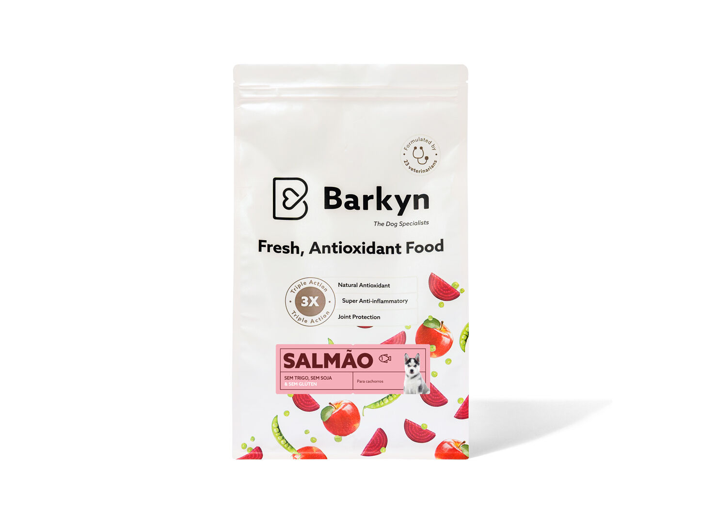 RA&Ccedil;&Atilde;O NATURAL PARA C&Atilde;O BARKYN LOW GRAIN J&Uacute;NIOR SALM&Atilde;O 3KG