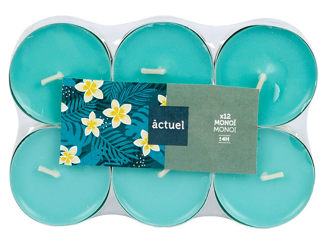 TEALIGHTS AROM&Aacute;TICO ACTUEL MONOI PACK 12 UNIDADES
