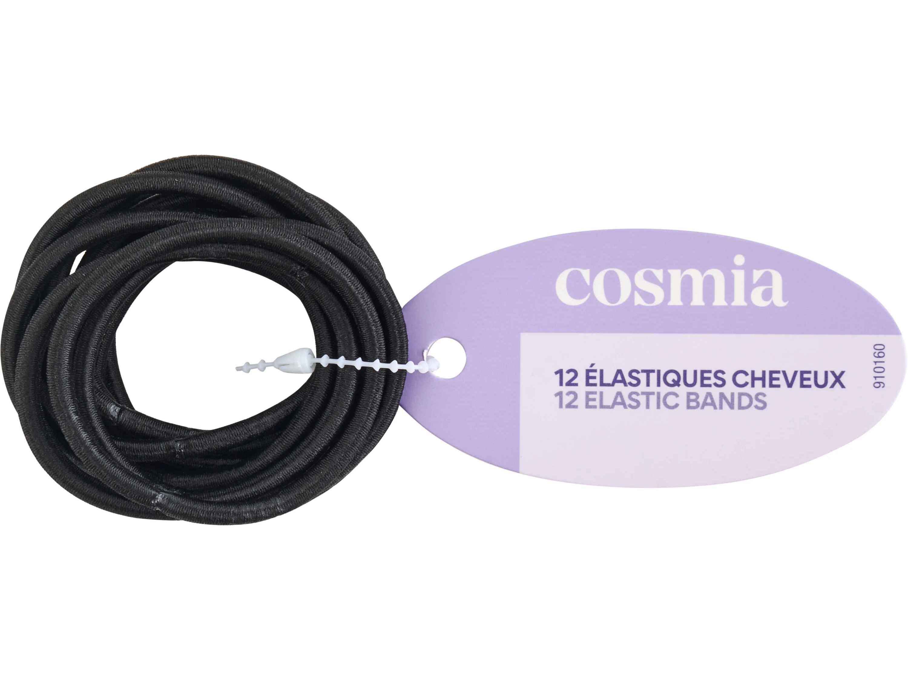 EL&Aacute;STICO COSMIA CABELO M&Eacute;DIO PRETO 12UN image number 0