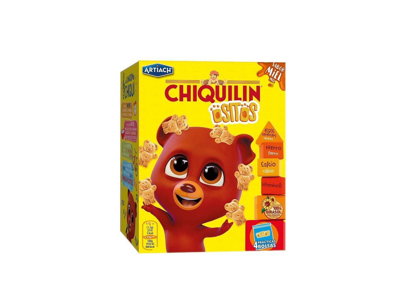 BOLACHA ARTIACH CHIQUILIN OSITOS MEL MULTIPACK 160G image number 0