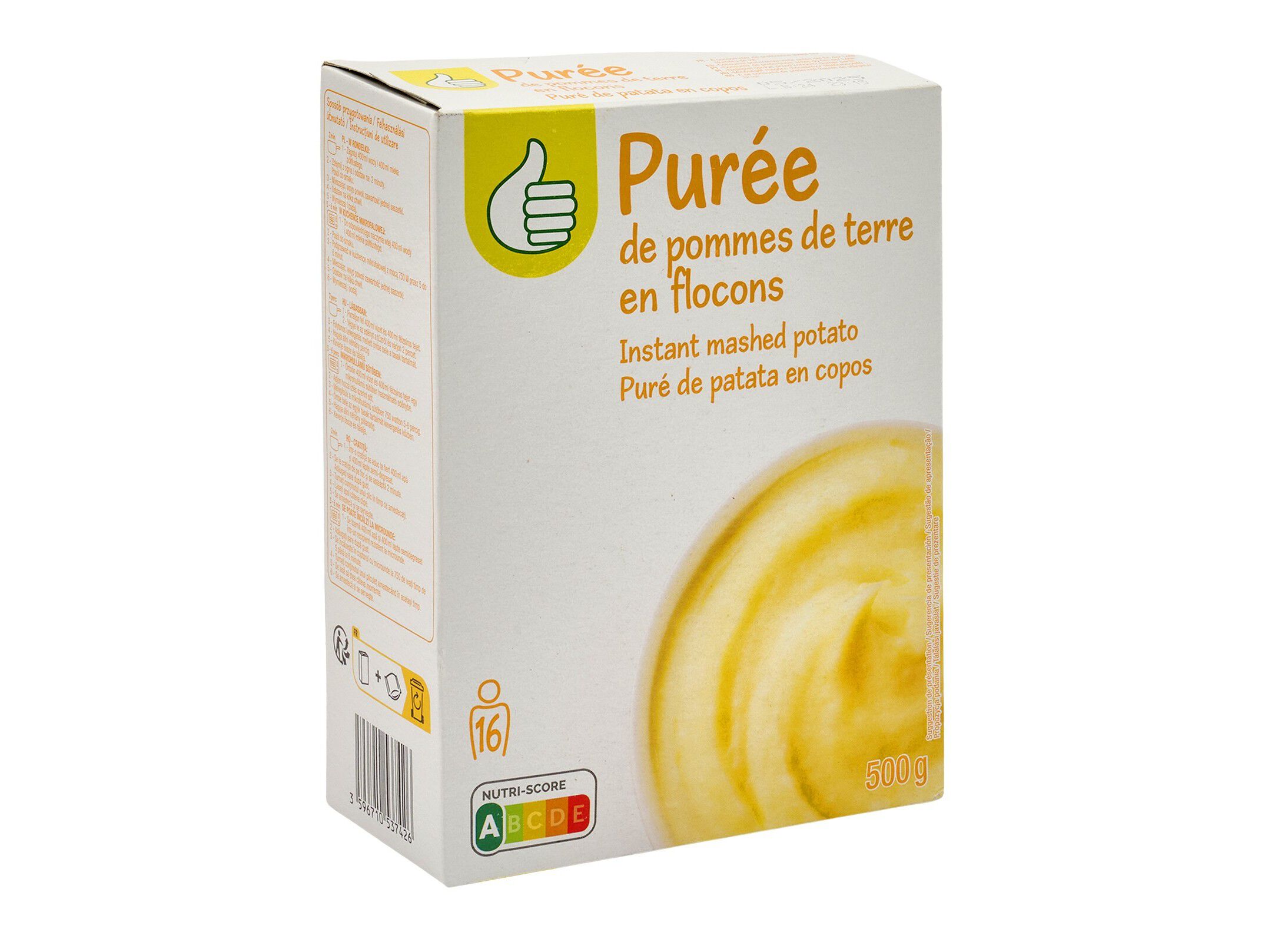 PUR&Eacute; DE BATATA POLEGAR EM FLOCOS 500G (4X125G)
