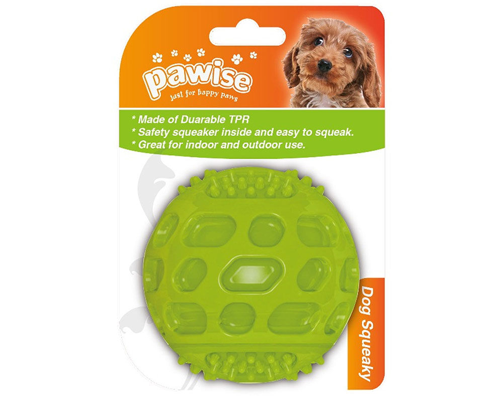 BRINQUEDO PARA C&Atilde;O PAWISE BOLA DE TERMOPL&Aacute;STICO COM SQUEAKER 5.5CM