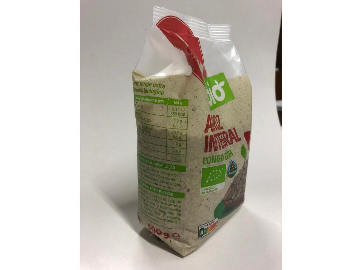 ARROZ INTEGRAL AUCHAN BIO CULTIVAMOS O BOM LONGO EXTRA 500G image number 1