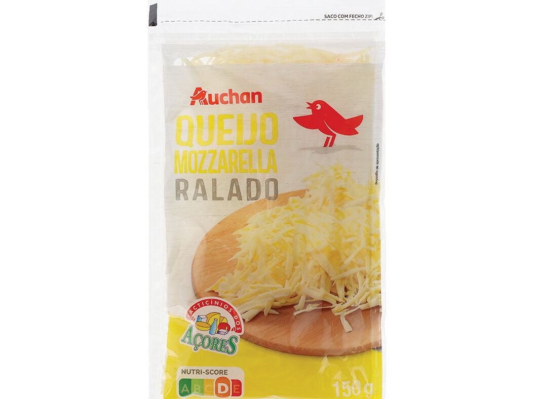 QUEIJO MOZZARELLA AUCHAN RALADO A&Ccedil;ORES 150G