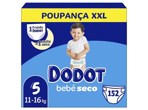 Fraldas Bebé-Seco Dodot T5 11-16Kg 152 un (Box XXL)