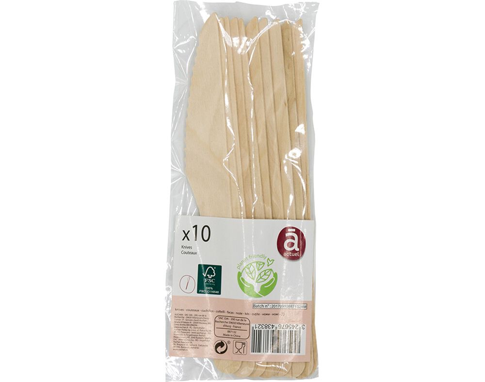 FACAS DESCART&Aacute;VEIS ACTUEL EM MADEIRA ECO PACK 10 UNIDADES