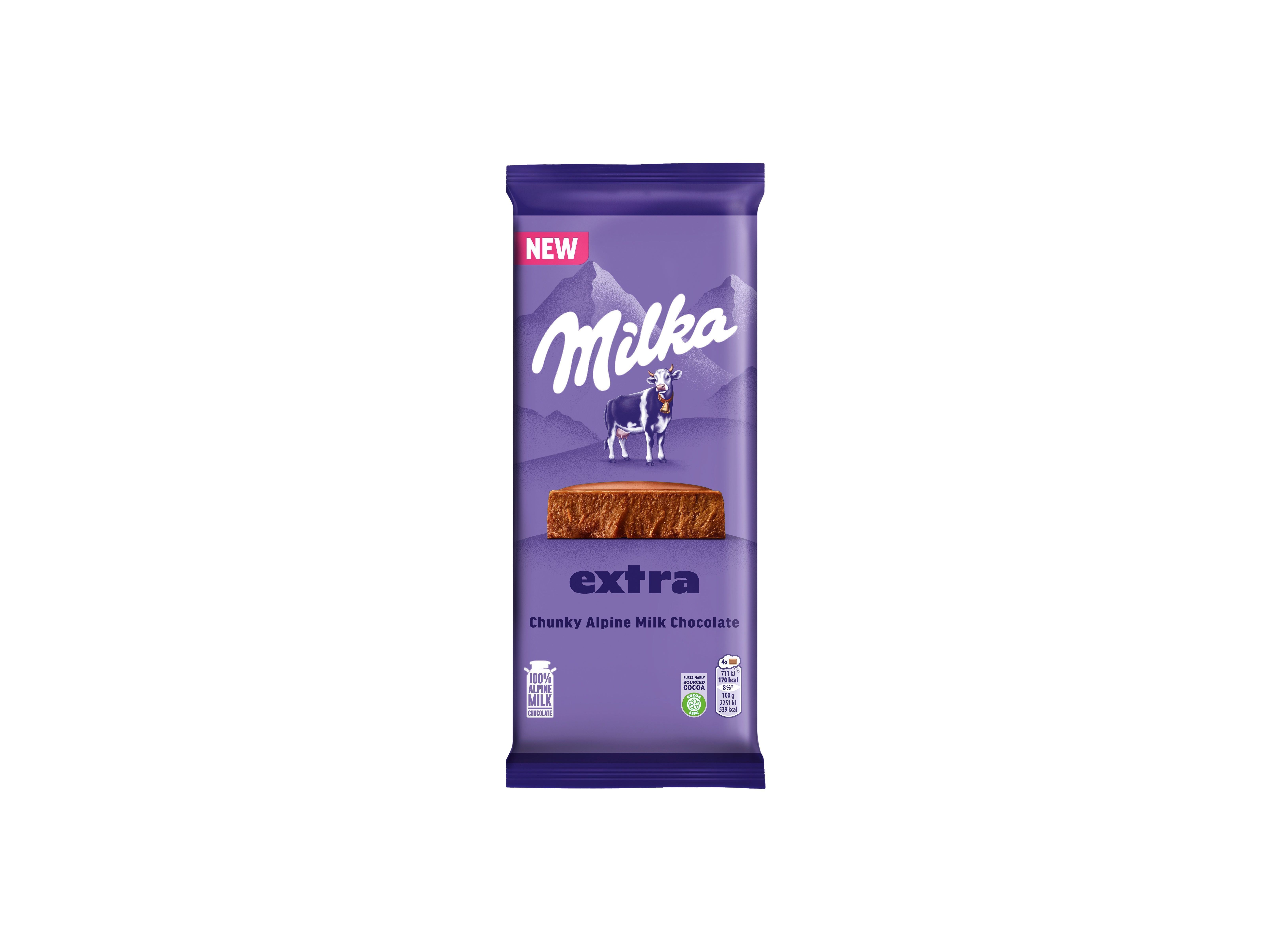 CHOCOLATE DE LEITE MILKA CHUNKY ALPINE 190G image number 0