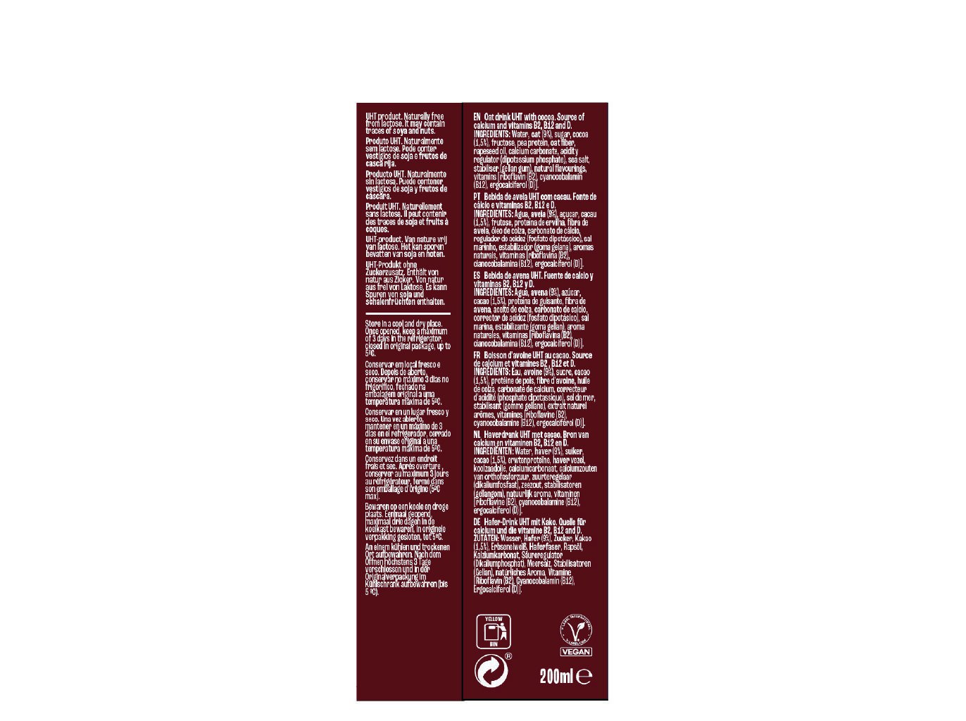 BEBIDA VEGETAL SHOYCE HUG NO MILK CHOCO 200ML image number 1