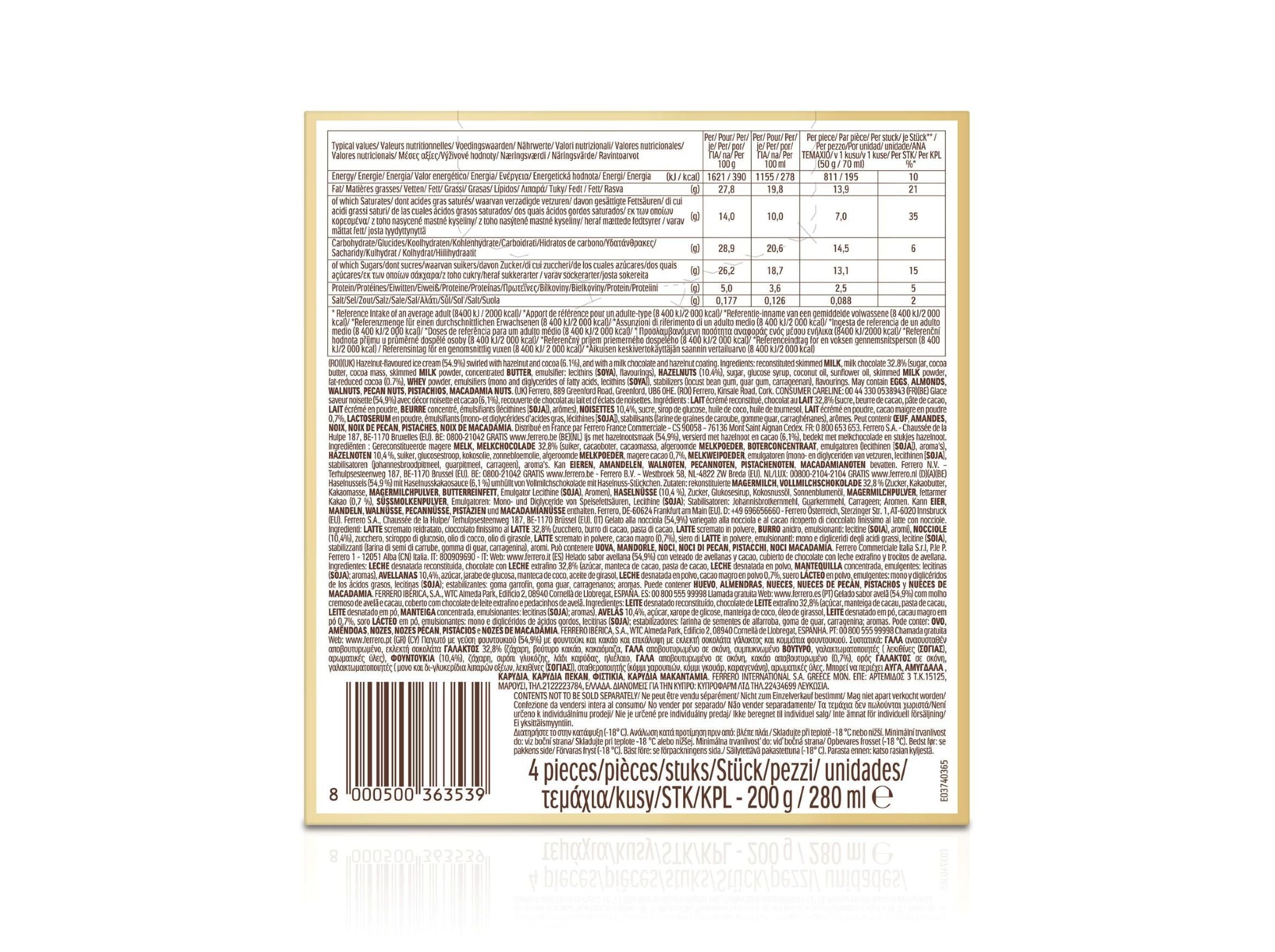 GELADO FERRERO ROCHER CL&Aacute;SSICO 3X90ML image number 1