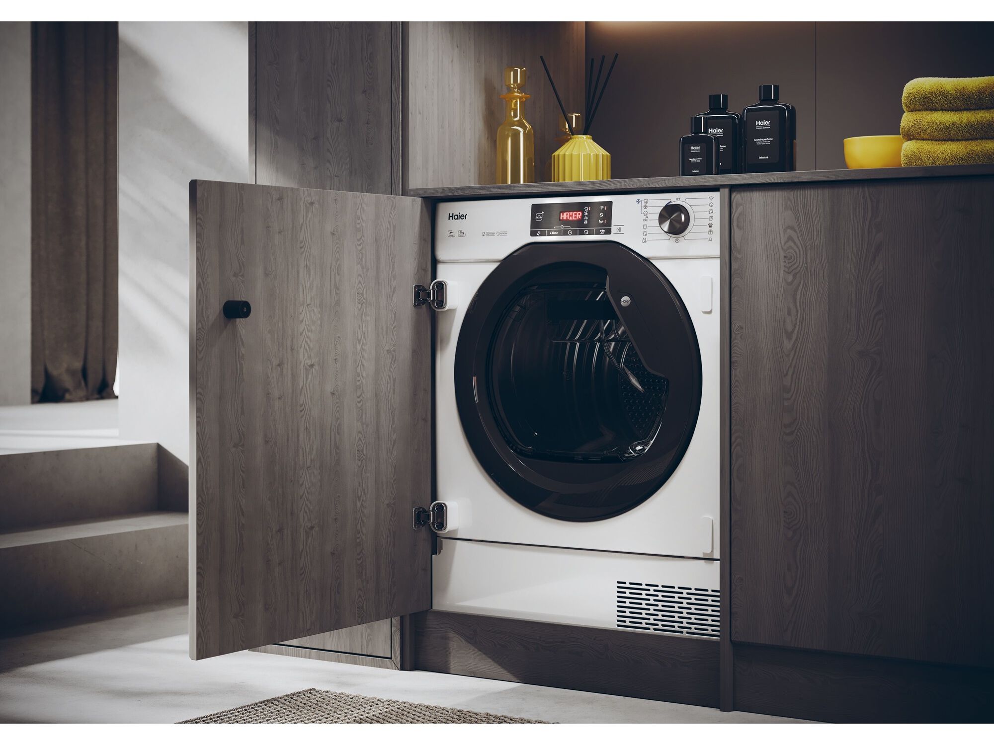 M&Aacute;Q. SECAR ROUPA ENCASTRE HAIER HDBI H7A2TBEX-S E 7KG BC image number 7