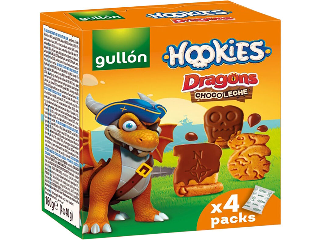 BOLACHAS COBERTAS GULLON HOOKIES CHOCOLATE LEITE 160G image number 0
