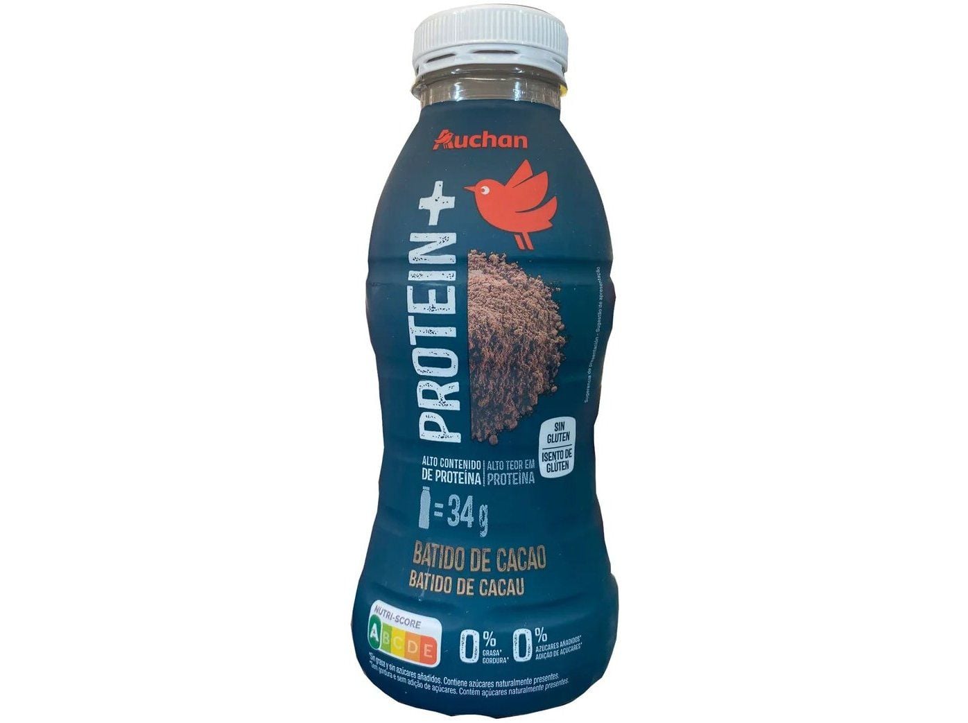 IOGURTE L&Iacute;QUIDO PROTEIN+ MAGRO AUCHAN CACAU SEM GL&Uacute;TEN 350G image number 0