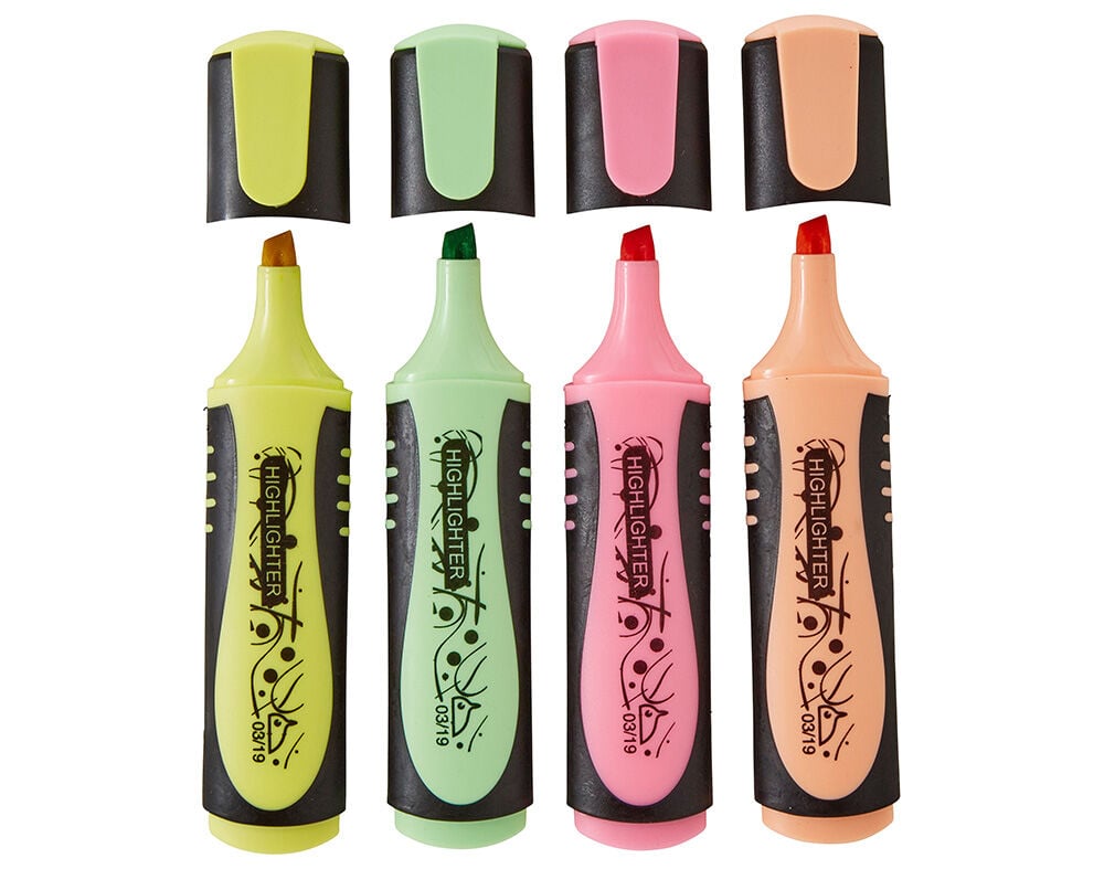CONJUNTO DE 4 SUBLINHADORES AUCHAN CORES PASTEL image number 1
