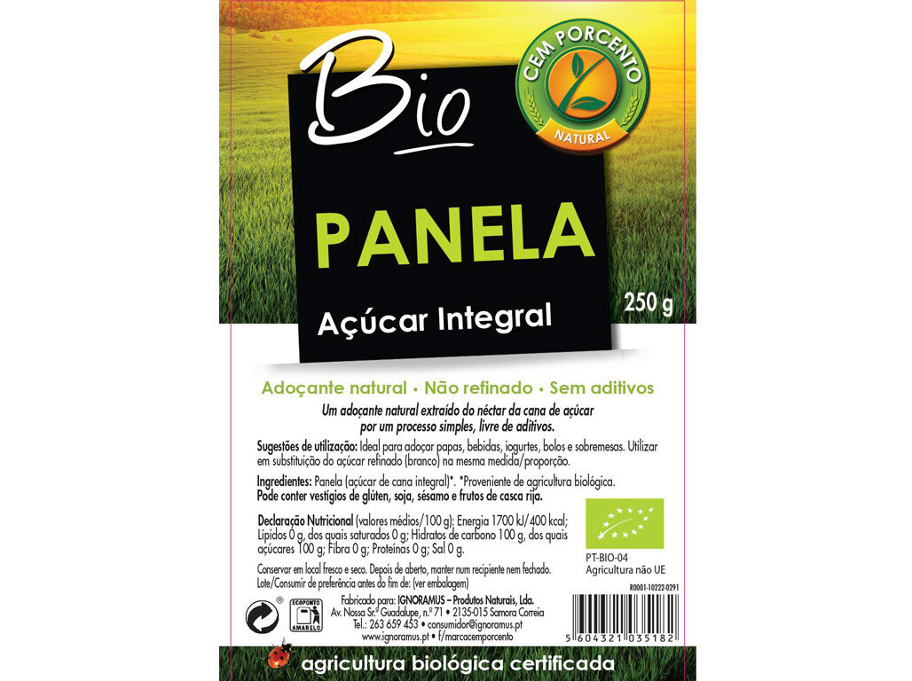 A&Ccedil;&Uacute;CAR CEM PORCENTO CANA PANELA INTEGRAL 250G image number 1