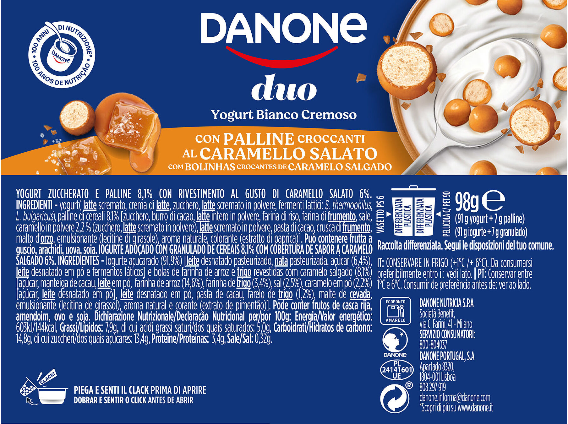 IOGURTE DANONE DUO CARAMELO SALGADO 99G image number 1