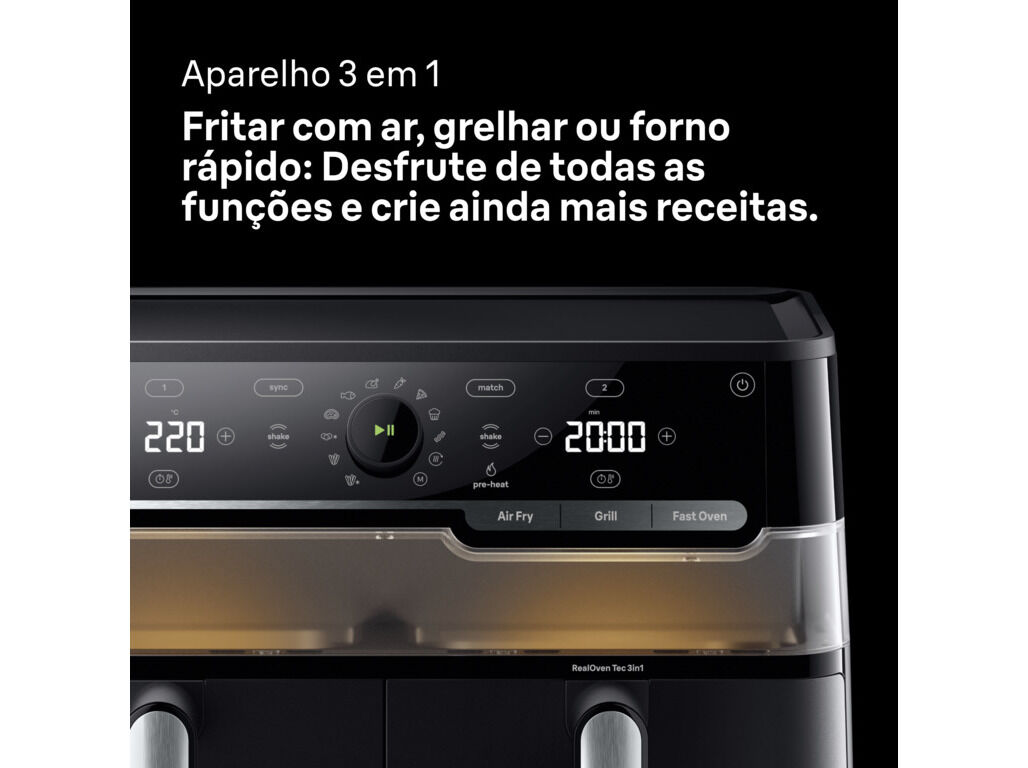 FRITADEIRA SEM &Oacute;LEO BRAUN TWINCOOK 5 TD5073IBK DUAL ZONE 10L image number 1