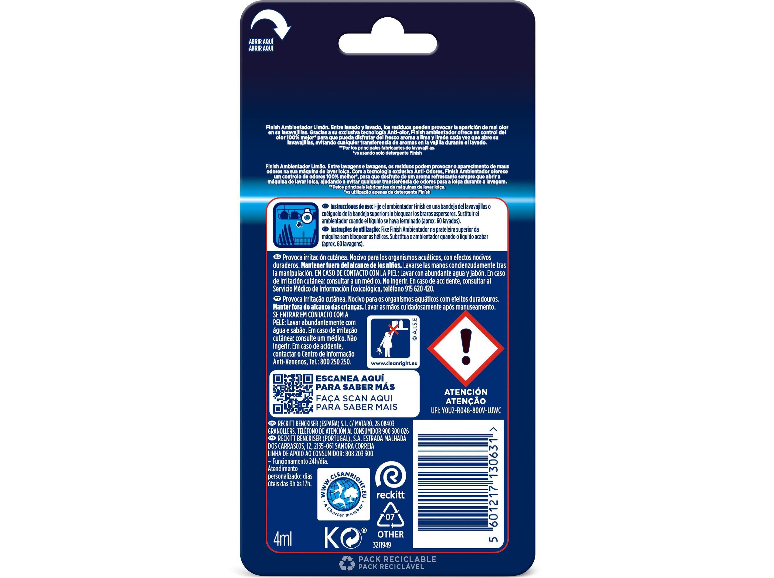 AMBIENTADOR FINISH M&Aacute;QUINA LOI&Ccedil;A LIM&Atilde;O & LIMA UN image number 1