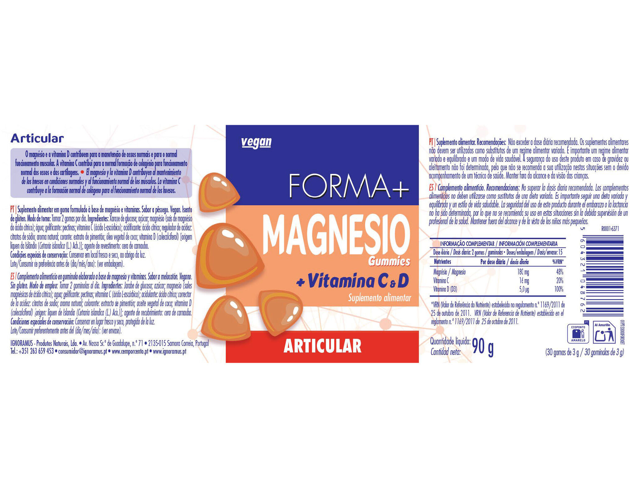 SUPLEMENTO FORMA+ MAGN.+ VIT.C + VIT.D 30 GOM. image number 1