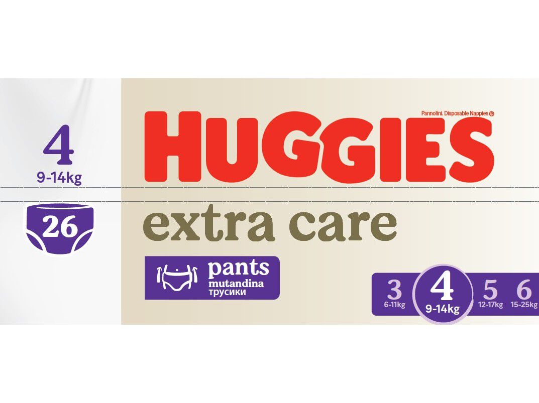 FRALDA CUECA HUGGIES T4 9-14KG 26UN image number 1