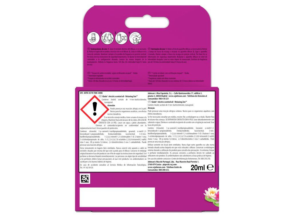 AMBIENTADOR GLADE EL&Eacute;CTRICO APARELHO RELAXING ZEN 20ML image number 1