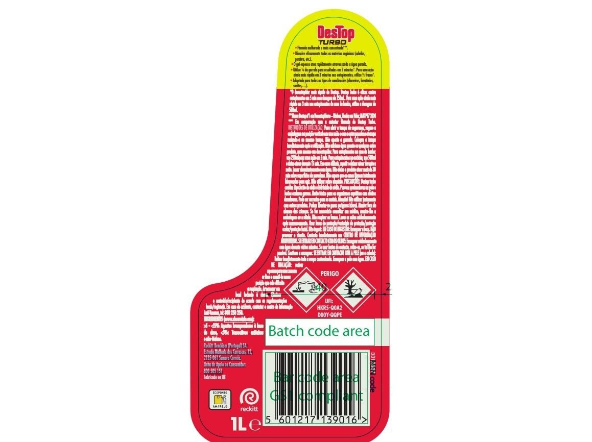 DESENTUPIDOR DE CANOS GEL TURBO DESTOP 1L image number 1