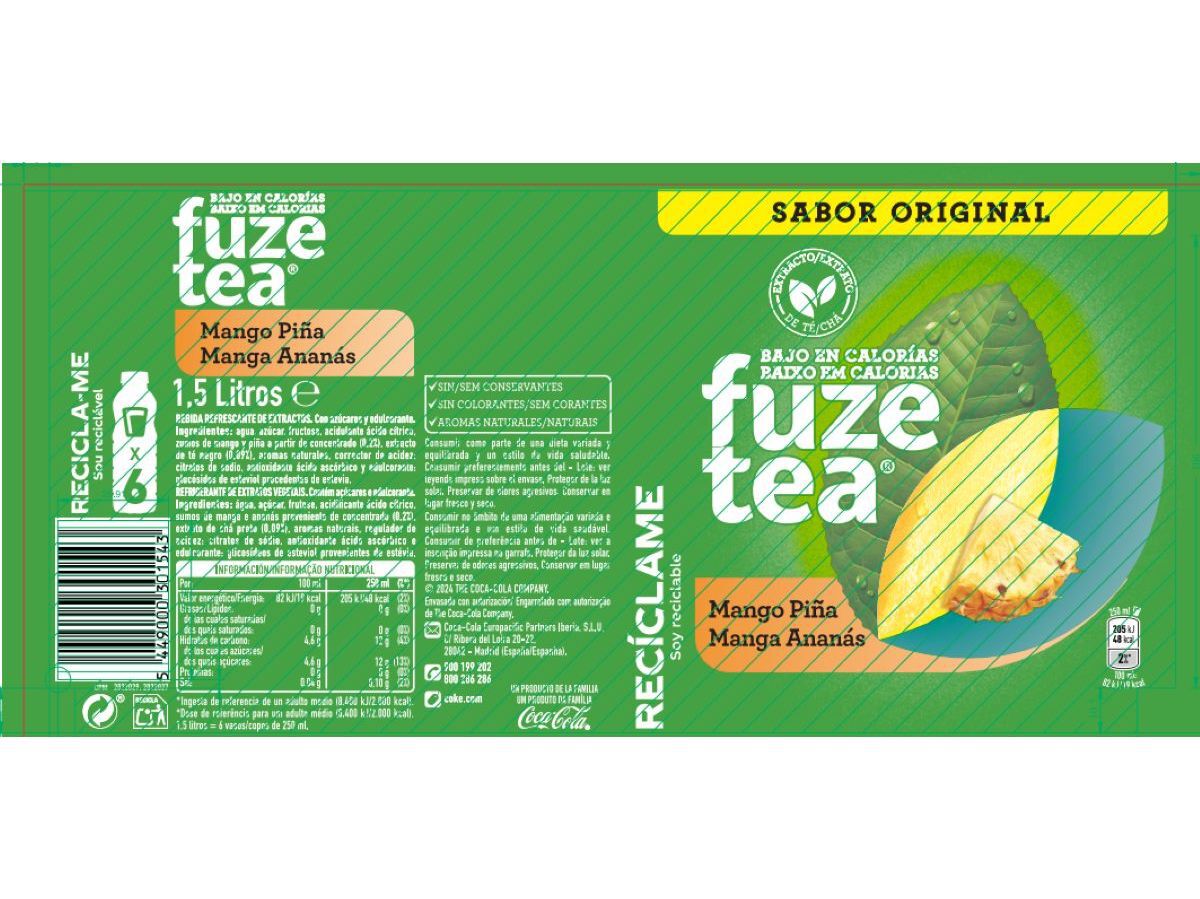 ICE TEA FUZE TEA MANGA-ANAN&Aacute;S 1.5L image number 2
