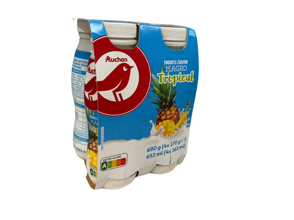 IOGURTE AUCHAN L&Iacute;QUIDO MAGRO TROPICAL 4X170G image number 0