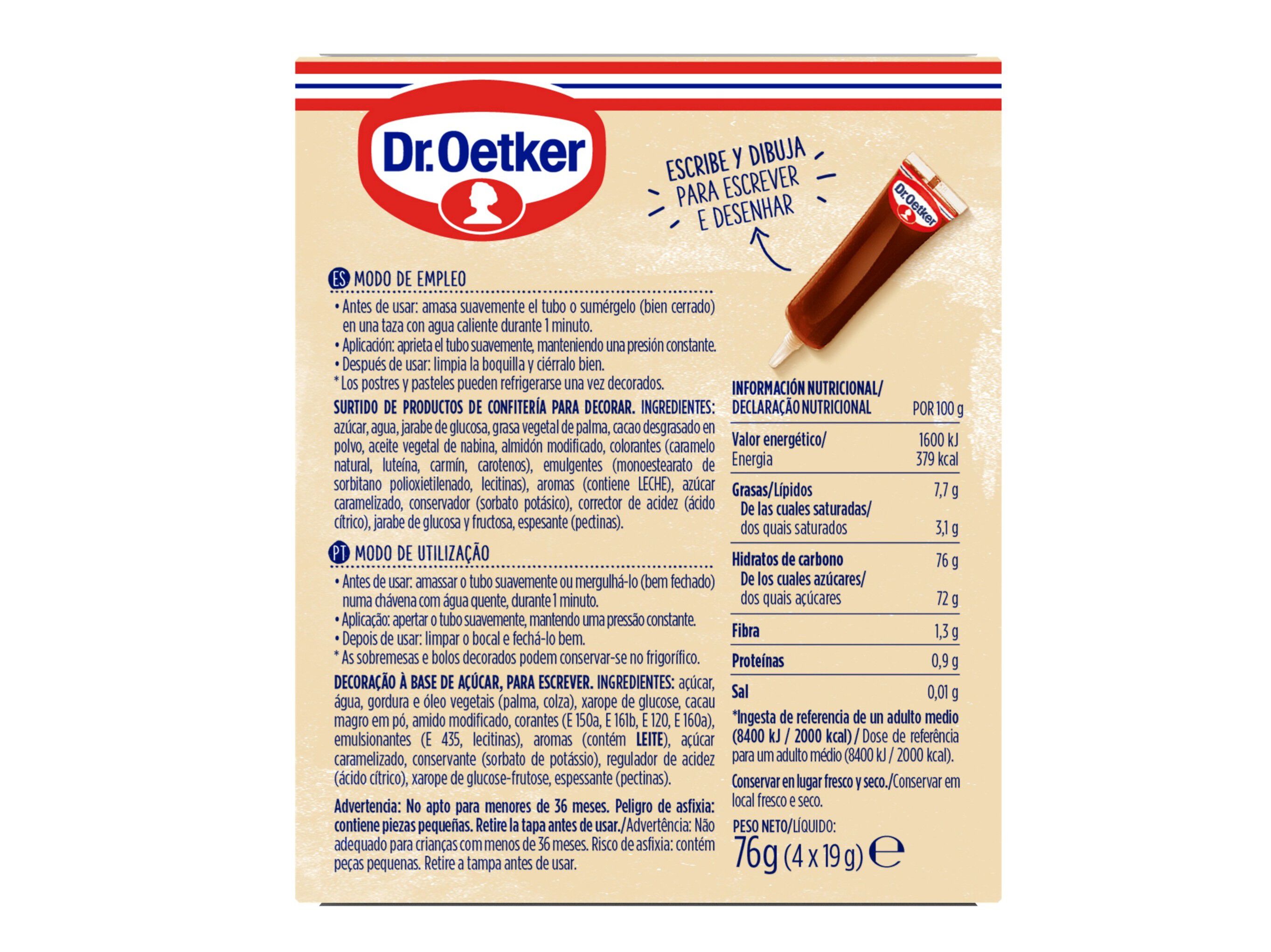 LAPIS PASTELEIRO DR.OETKER CHOCOLATE 4 UN 76G image number 1