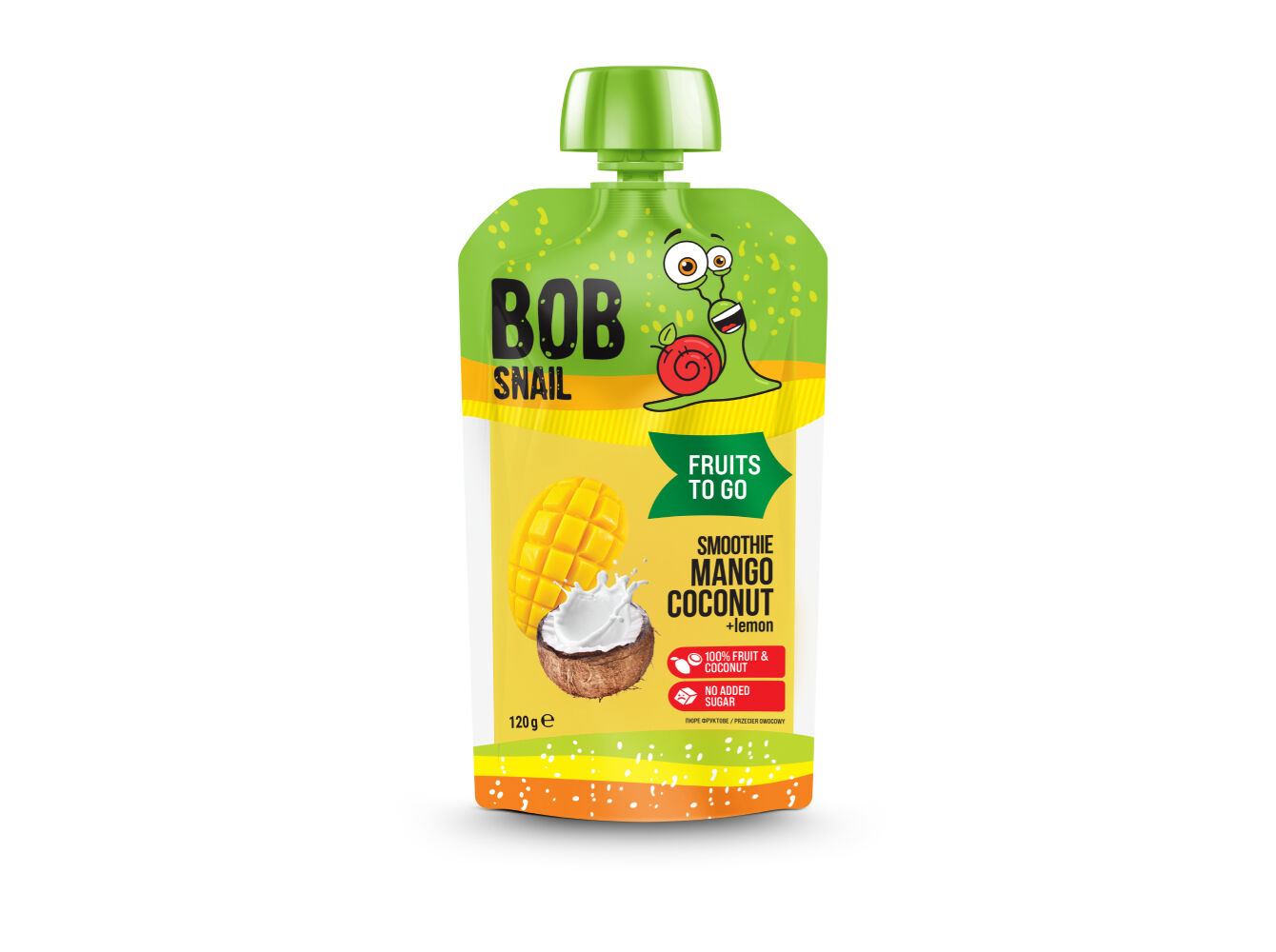 PUR&Eacute; DE FRUTA BOB SNAIL MANGA COCO E LIM&Atilde;O 120 G