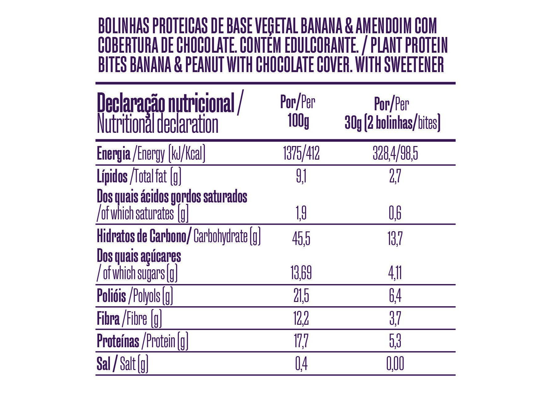 BITE PROTEICA BETTERY BANANA AMENDOIM 30 G image number 1