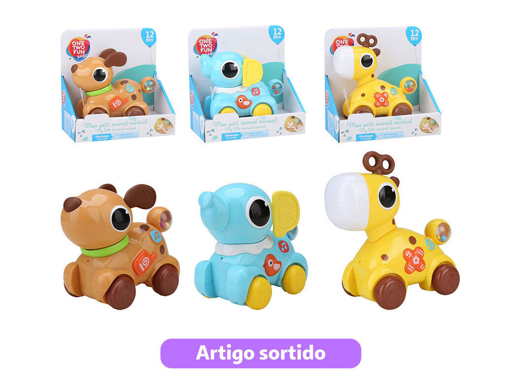 ANIMAL MUSICAL ONE TWO FUN COM LUZ MODELOS SORTIDOS