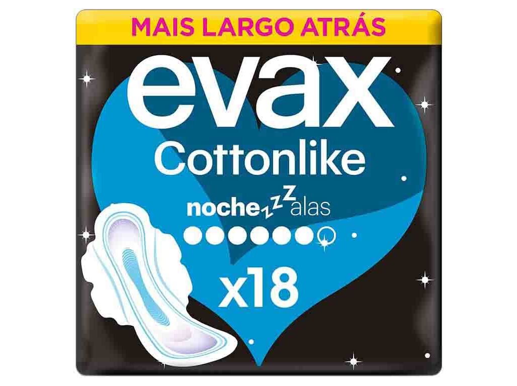 PENSOS HIGI&Eacute;NICOS COTTONLIKE NOITE PLUS COM ABAS EVAX 18 UN